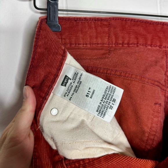 Levi’s 511 Skinny Corduroy Pants - Orange Rust/Brown - Picture 3 of 11